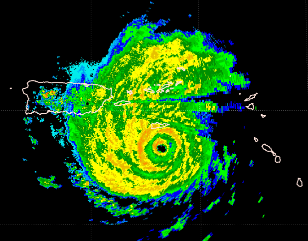 Radar image of Hurricane Maria